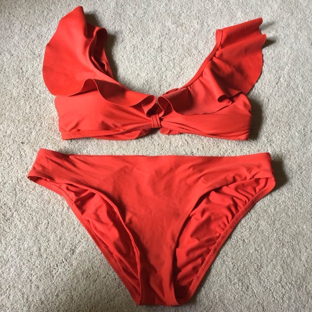 Antonio Melani Red Ruffled Bikini Set - Picture 2 of 8